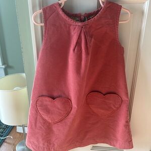 Mini Boden Pink Corduroy Dress with Floral Lining